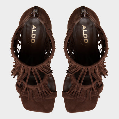 Aldo Nahana in Dark Brown - Strappy heeled sandal, Stiletto heel