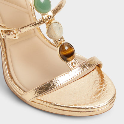 Aldo Opalia Gold Women's Strappy sandals - Strappy heeled sandal, Platform
