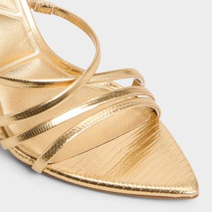 Aldo Solania Gold Women's Heeled sandals - Strappy heeled sandal, Stiletto heel