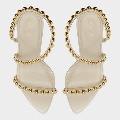 Aldo Attey in Cream - Strappy heeled sandal, Stiletto heel