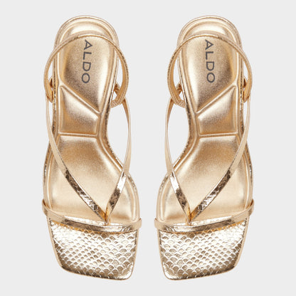 Aldo Riva in Gold 14213553 - Sling back heeled sandal, Stiletto heel