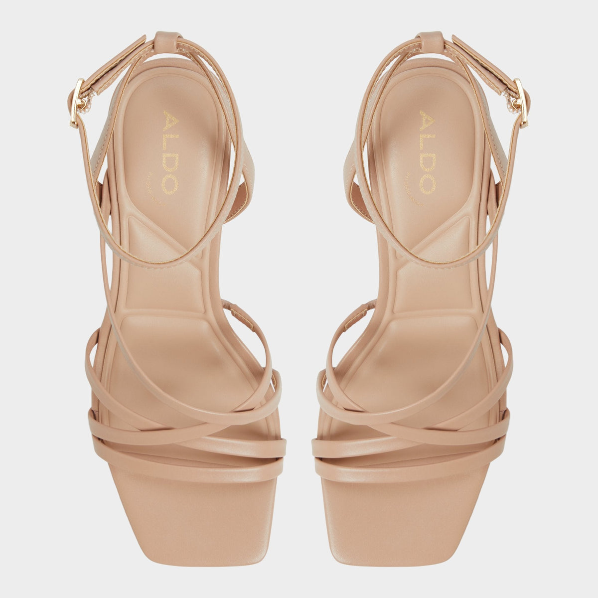 Aldo Esther Tan Women's Block heels - Strappy heeled sandal, Block heel