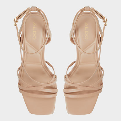 Aldo Esther Tan Women's Block heels - Strappy heeled sandal, Block heel