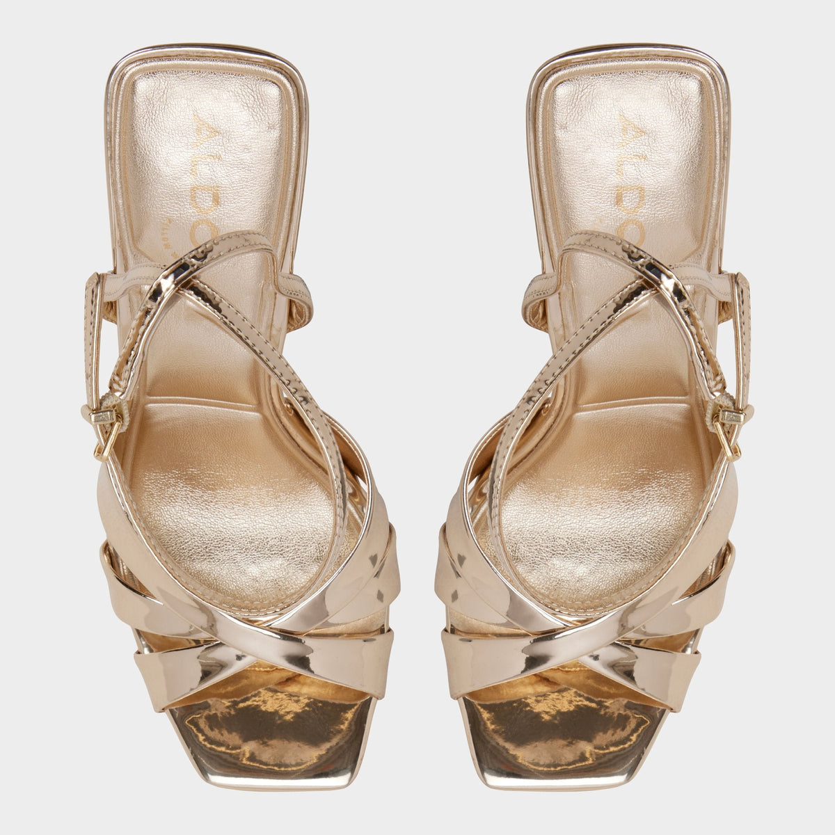 Aldo Meteora in Gold - Strappy heeled sandal, Stiletto heel