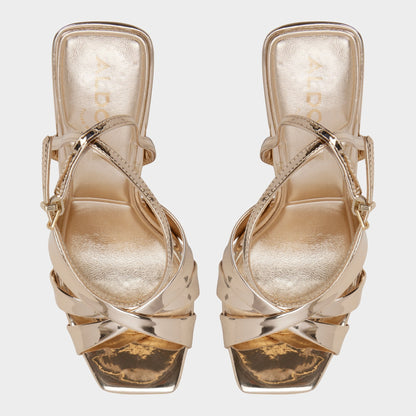 Aldo Meteora in Gold - Strappy heeled sandal, Stiletto heel