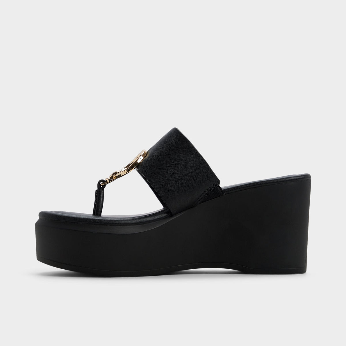 Aldo Friegan in Black - Slide sandal, Wedge heel