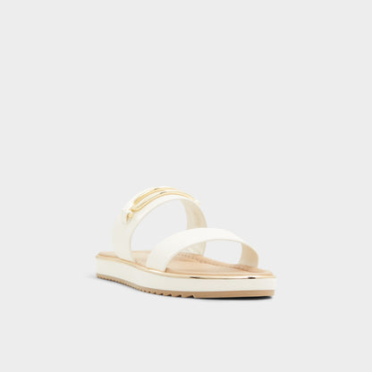 Aldo Lagoon White Women's Strappy sandals - Slide sandal, Footbed sandal