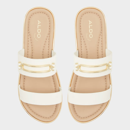 Aldo Lagoon White Women's Strappy sandals - Slide sandal, Footbed sandal