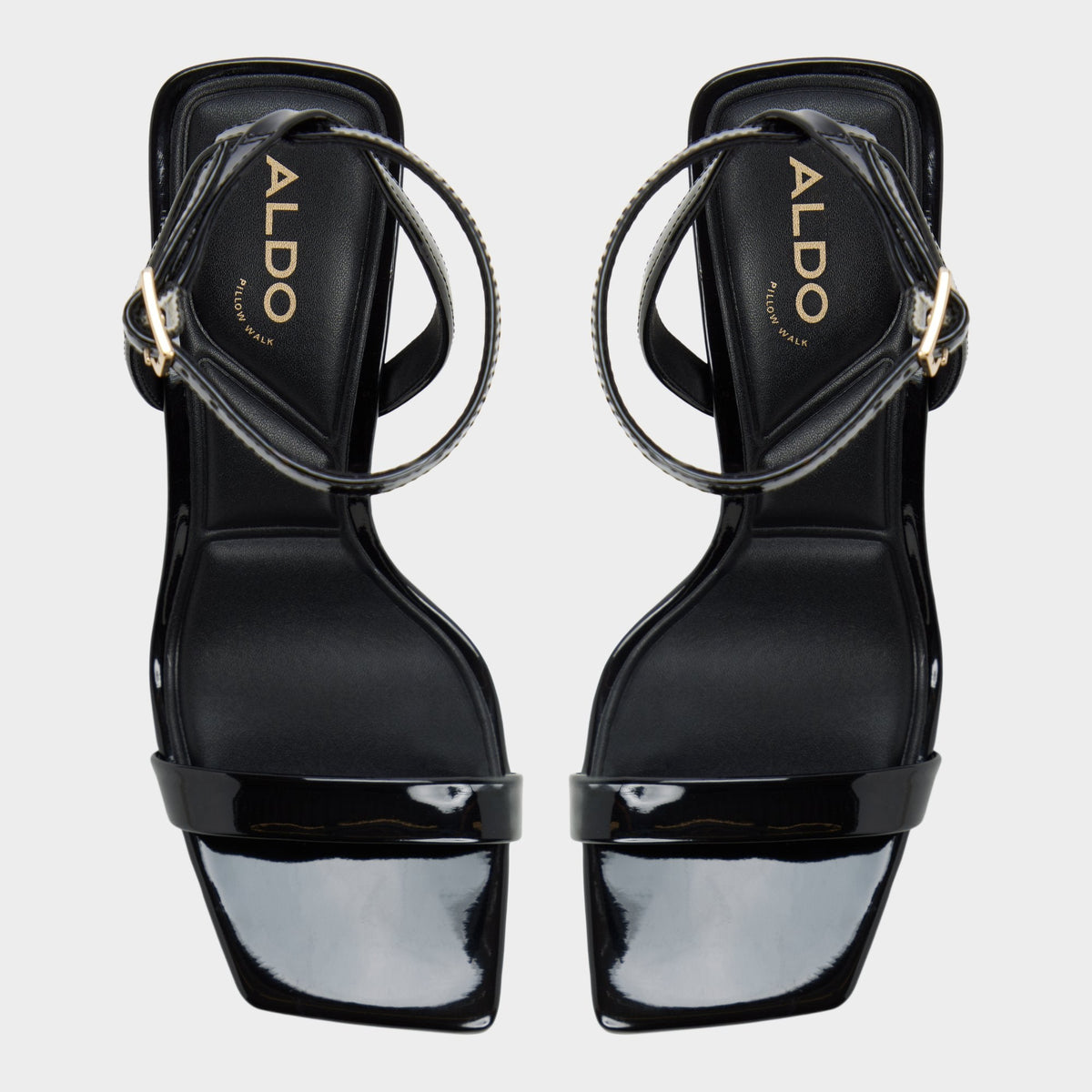 Aldo Azzira in Black - Strappy heeled sandal, Block heel
