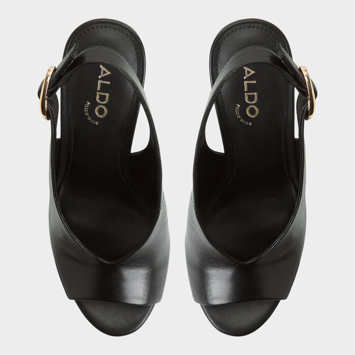 Aldo Tatianah in Black - Sling back heeled sandal, Wedge heel