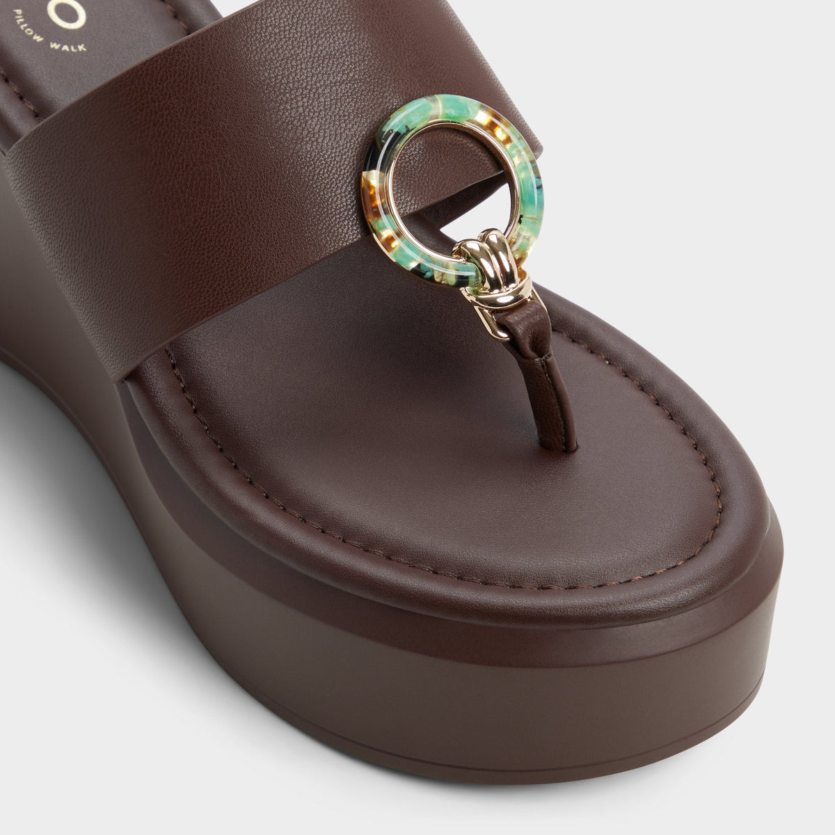 Aldo Friegan in Dark Brown - Slide sandal, Wedge heel