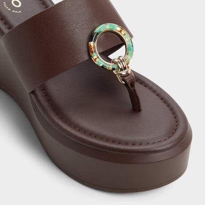 Aldo Friegan in Dark Brown - Slide sandal, Wedge heel