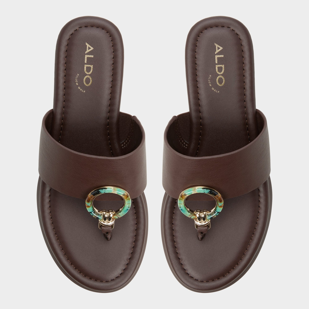 Aldo Friegan in Dark Brown - Slide sandal, Wedge heel
