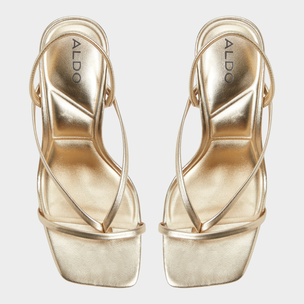 Aldo Riva Gold Women's Strappy sandals - Sling back heeled sandal, Stiletto heel