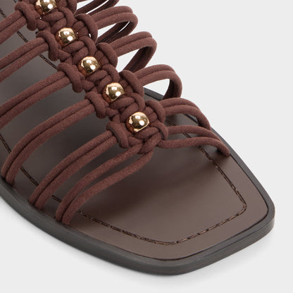 Aldo Unoma in Dark Brown - Strappy flat sandal