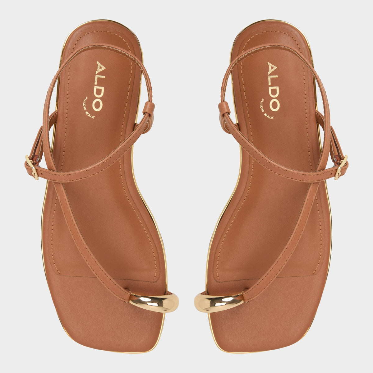 Aldo Jomalina Medium Brown Women's Flats - Strappy flat sandal