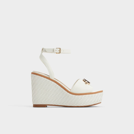 Aldo Ybylin White Women's Wedges - Wedge sandal, Wedge heel
