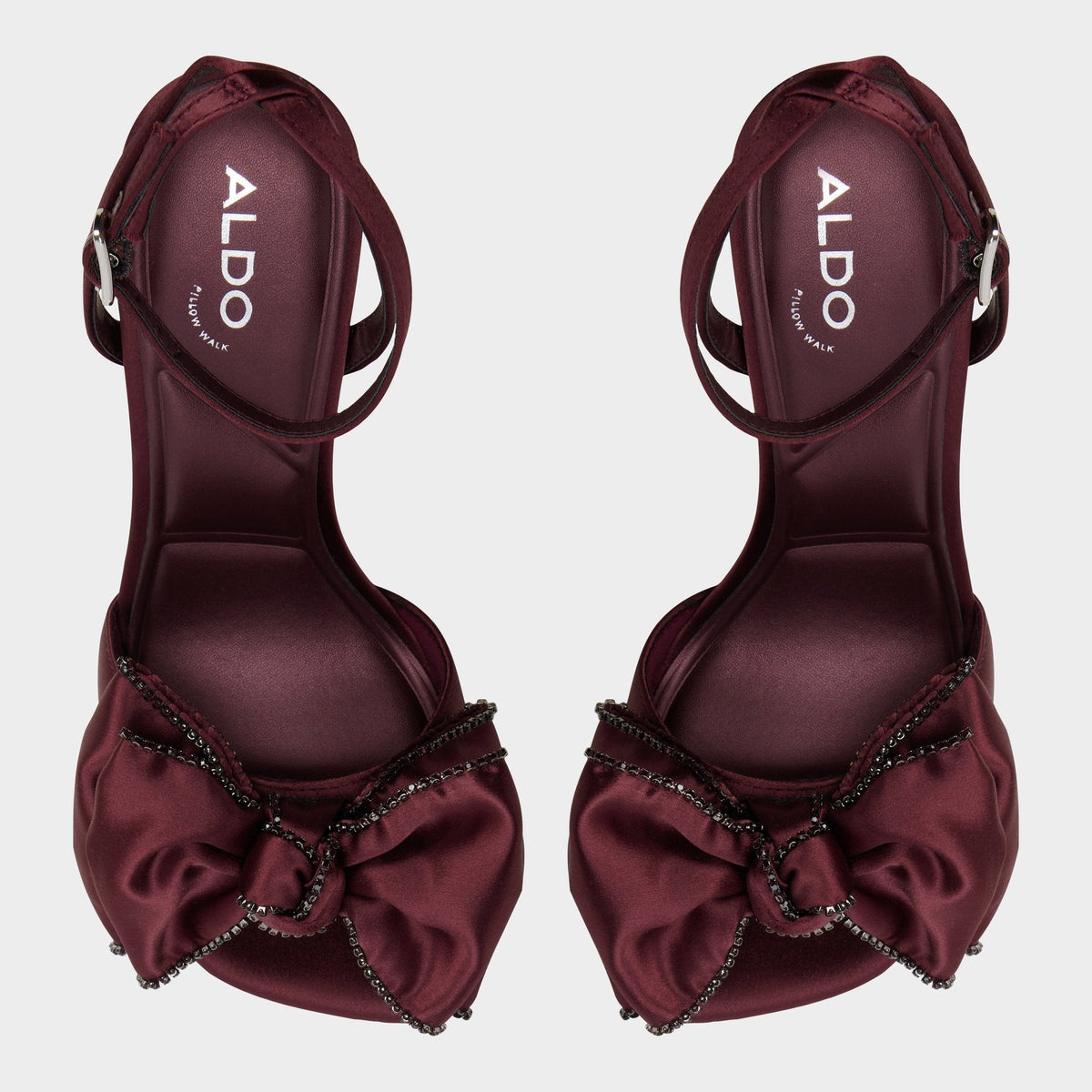 Aldo Tinsel in Bordo - Strappy heeled sandal, Stiletto heel
