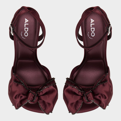 Aldo Tinsel in Bordo - Strappy heeled sandal, Stiletto heel