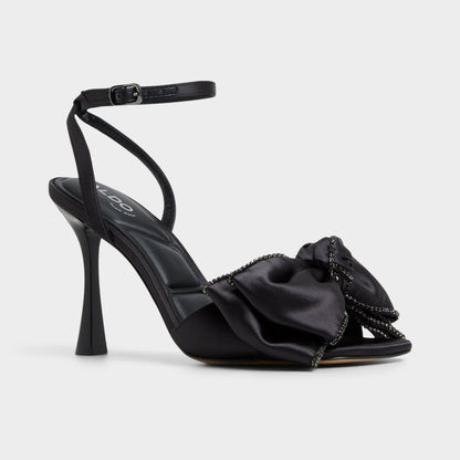 Aldo Tinsel in Black - Strappy heeled sandal, Stiletto heel