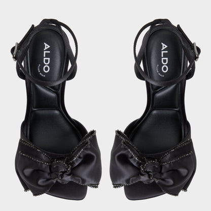 Aldo Tinsel in Black - Strappy heeled sandal, Stiletto heel