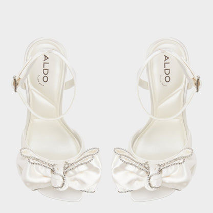 Aldo Tinsel in Other White - Strappy heeled sandal, Stiletto heel