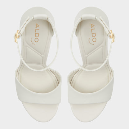 Aldo Enaegyn2.0 White/Bone Women's Platform Shoes - Strappy heeled sandal, Block heel