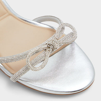 Aldo Bouclette Silver Women's Block heels - Strappy heeled sandal, Block heel