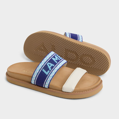 Aldo Beachvacay White/Blue Women's Footbed sandals - Slide sandal, Footbed sandal