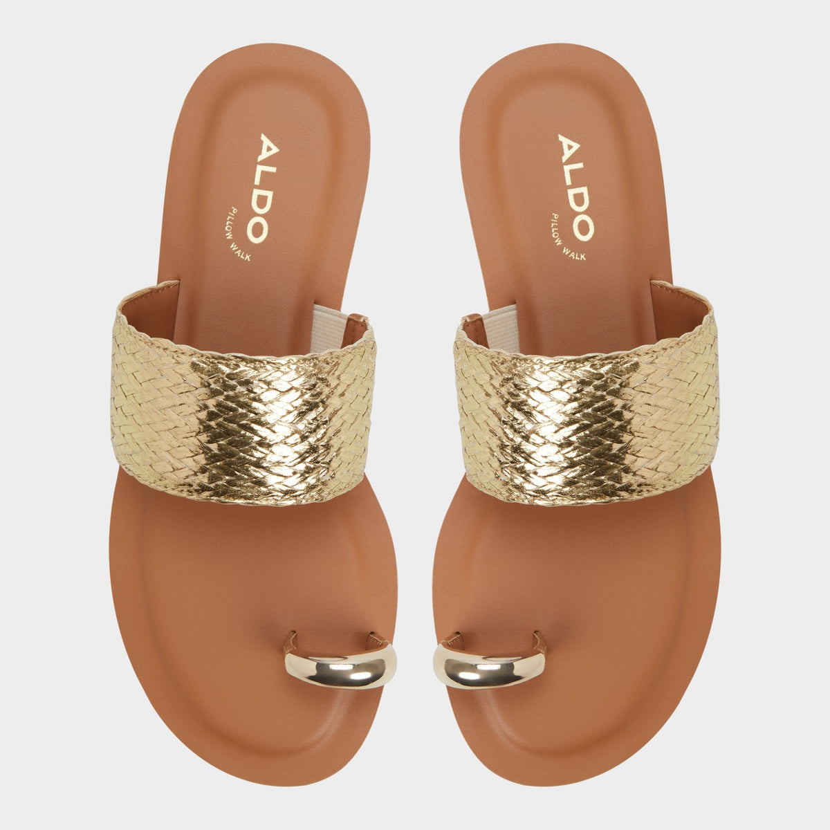 Aldo Beachwalk Gold Women's Iridescent metallics - Slide sandal