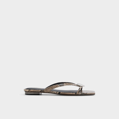 Aldo Iliria White/Black Women's Flats - Slide sandal