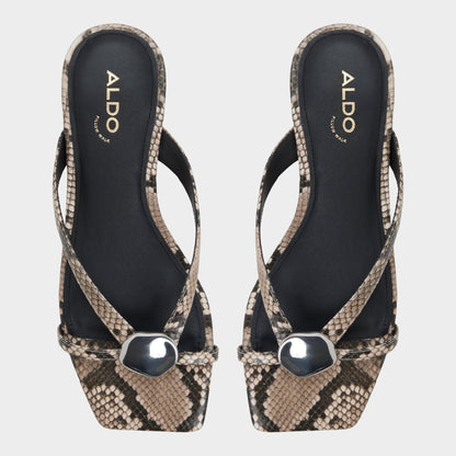 Aldo Iliria White/Black Women's Flats - Slide sandal