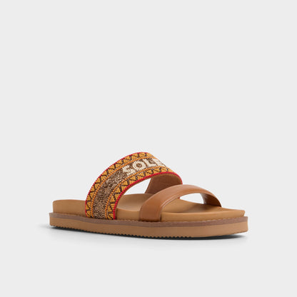 Aldo Beachvacay Brown Multi Women's Footbed sandals -