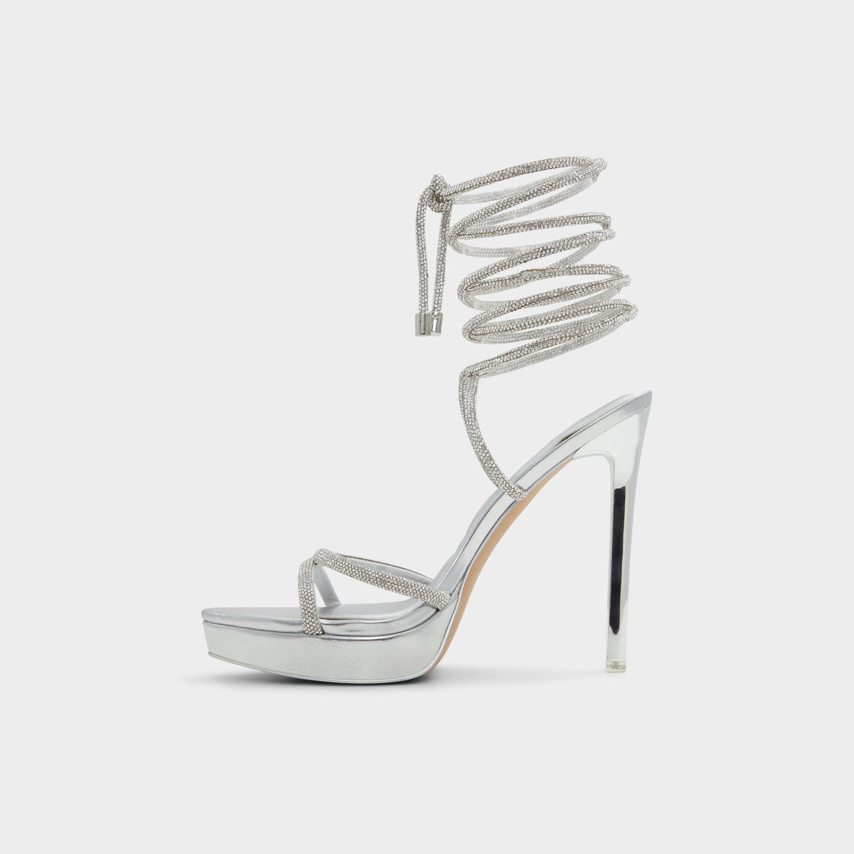 Aldo Izabella in Silver 13621003 - Strappy heeled sandal, Platform