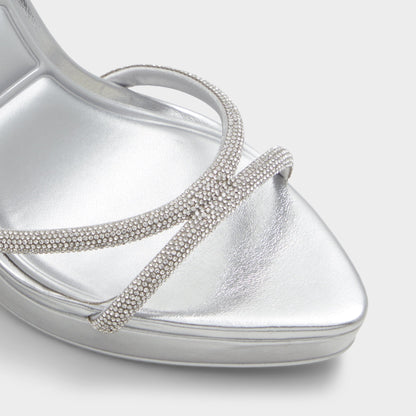 Aldo Izabella in Silver 13621003 - Strappy heeled sandal, Platform