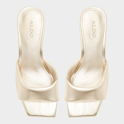 Aldo Aneka Gold Women's Heeled mules - Heeled mule, Block heel