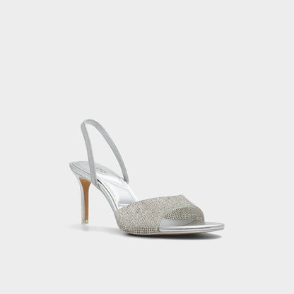 Aldo Aitana in Silver - Strappy heeled sandal, Stiletto heel