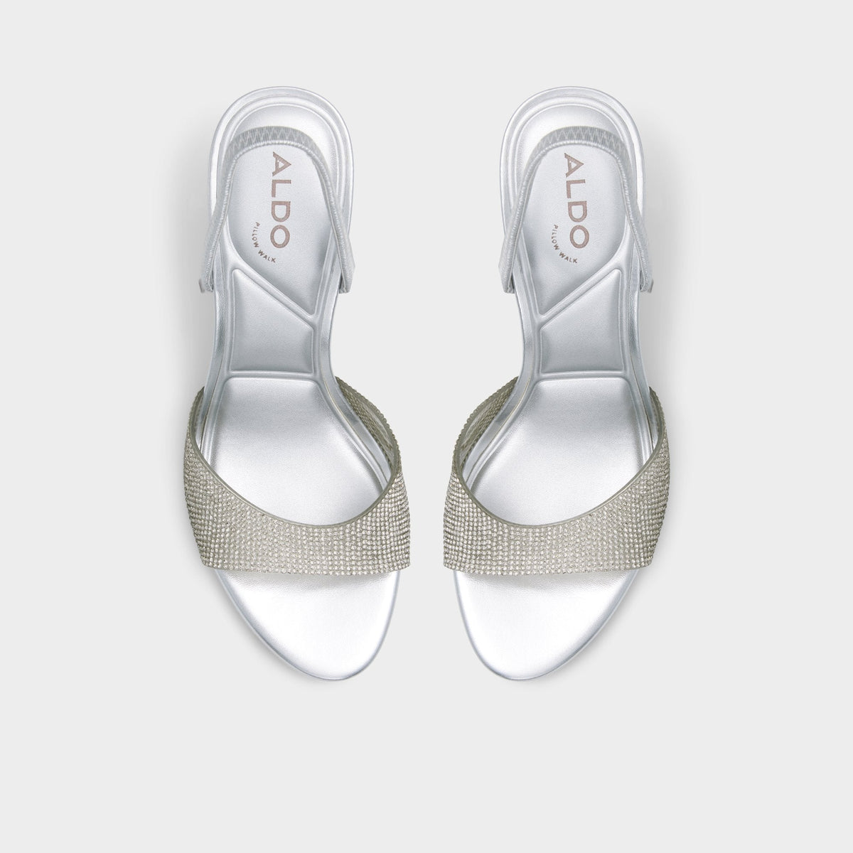 Aldo Aitana in Silver - Strappy heeled sandal, Stiletto heel