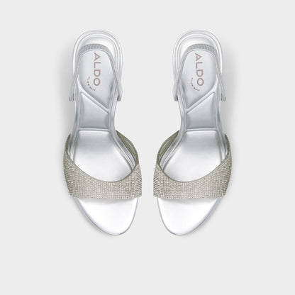 Aldo Aitana in Silver - Strappy heeled sandal, Stiletto heel
