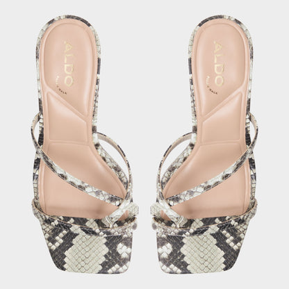 Aldo Calypsa White/Black Women's Animal Prints - Strappy heeled sandal