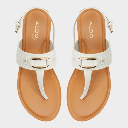 Aldo Taylen White/Bone Women's Footbed sandals - T-strap sandal