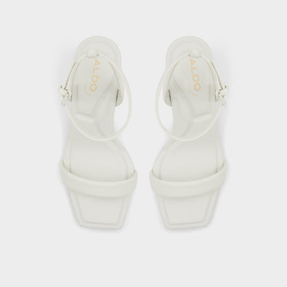 Aldo Aurorai White/Bone Women's Strappy sandals - Strappy heeled sandal, Block heel