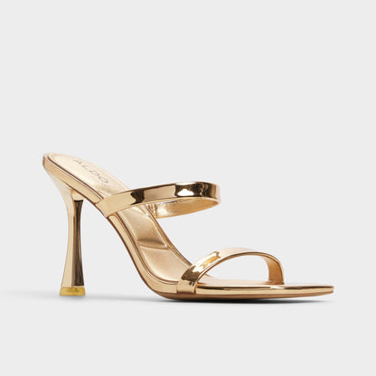 Aldo Evalyn in Gold - Strappy heeled sandal, Stiletto heel