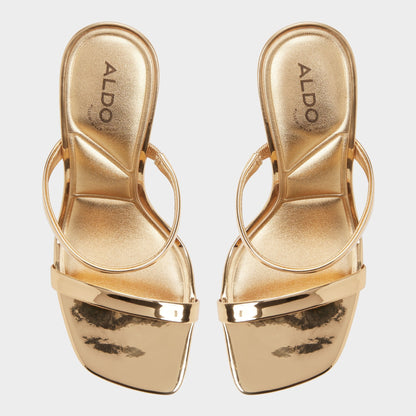 Aldo Evalyn in Gold - Strappy heeled sandal, Stiletto heel
