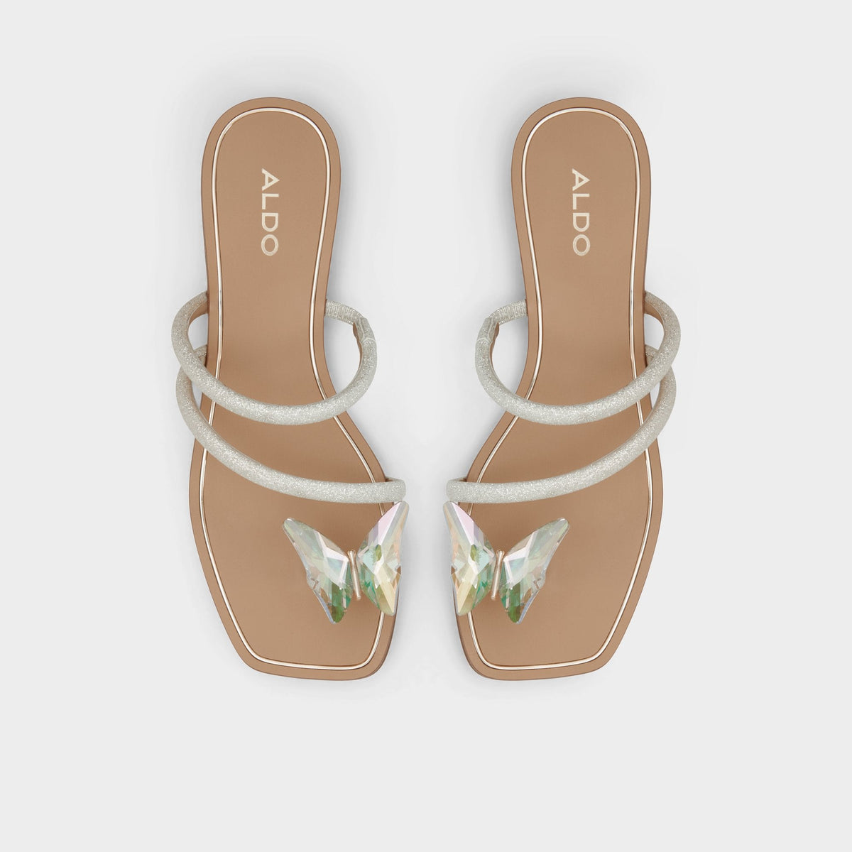 Aldo Garberia Silver Women's Flats - Flip flop