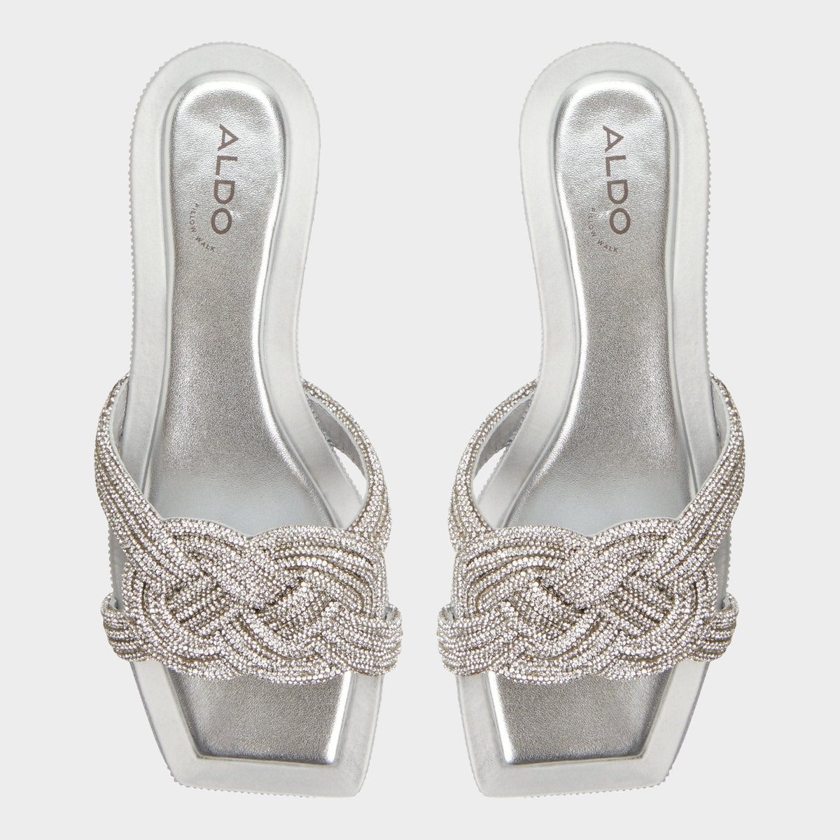 Aldo Karlina Silver Women's Iridescent metallics - Slide sandal