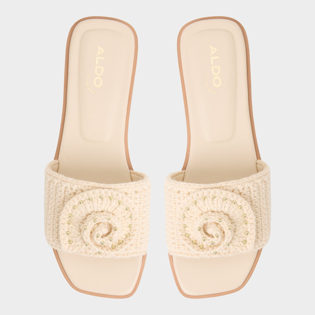 Aldo Sabbia Light Beige Women's Flats - Slide sandal