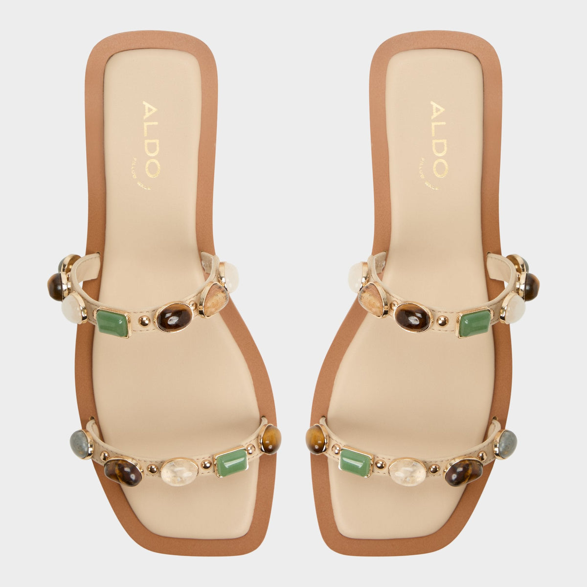 Aldo Sapphira Medium Beige Women's Flats - Strappy flat sandal