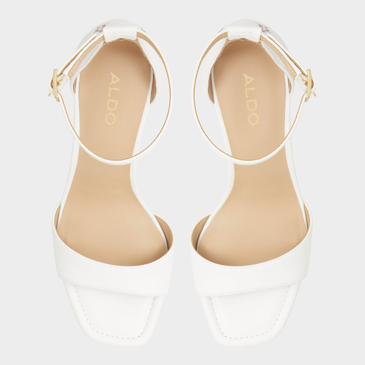 Aldo Enaegyn White Multi Women's Strappy sandals - Strappy heeled sandal, Block heel