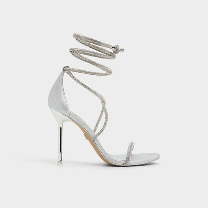 Aldo Caladonia Silver Women's Iridescent metallics - Strappy heeled sandal, Stiletto heel